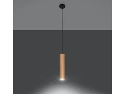 Lámparas colgantes Silno escandinavo de madera - 1 fuentes luminosas 4000K - L.8 x A.105 cm - madera natural