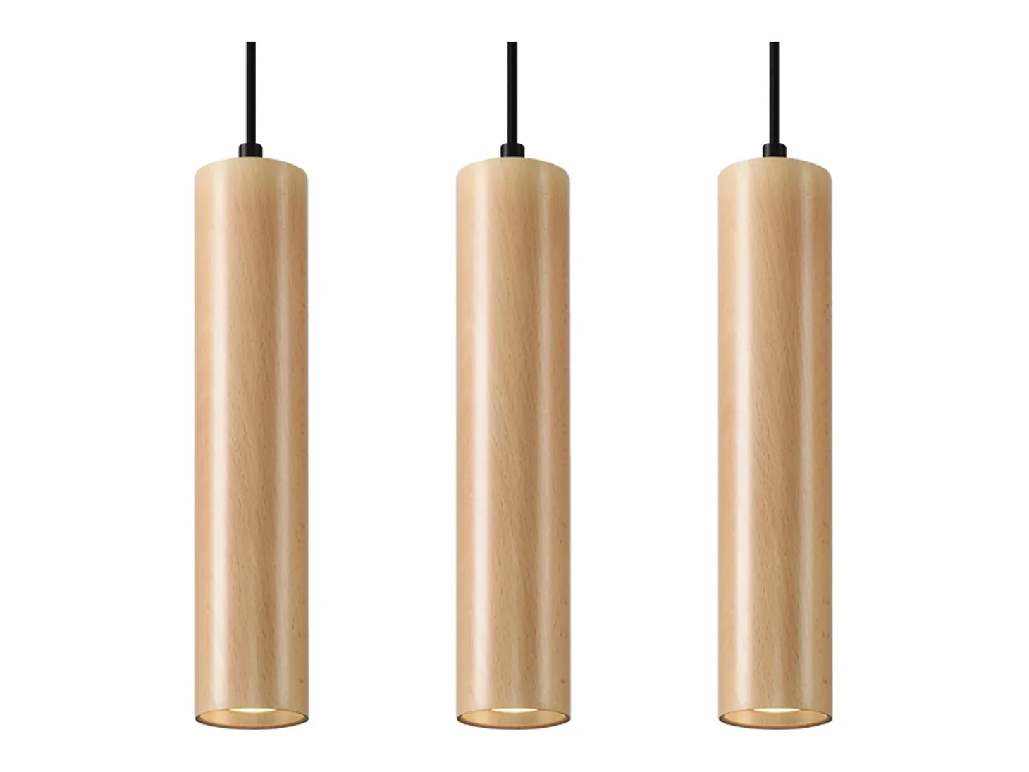 Lámparas colgantes Silno escandinavo de madera - 3 fuentes luminosas 3000K - L.45 x A.90 cm - madera natural