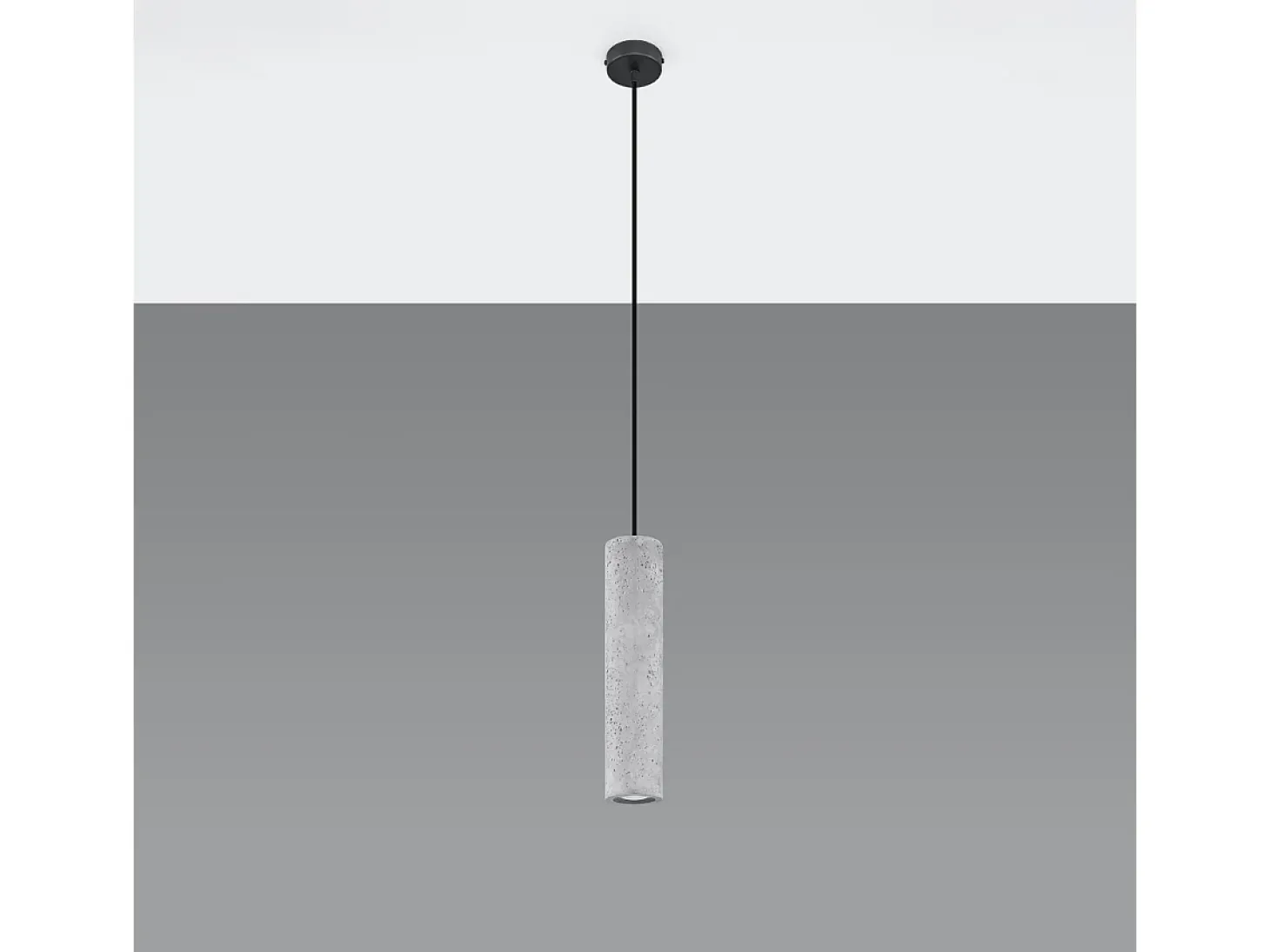 Lámparas colgantes Solvix industrial de concreto - 1 fuentes luminosas 3000K - L.8 x A.105 cm - gris