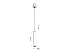 Lámparas colgantes Solvix industrial de concreto - 1 fuentes luminosas 3000K - L.8 x A.105 cm - gris