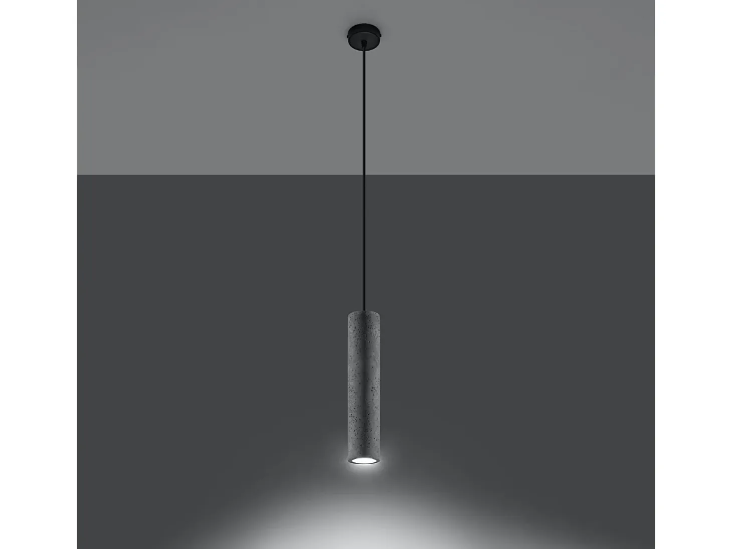 Lámparas colgantes Solvix industrial de concreto - 1 fuentes luminosas 4000K - L.8 x A.105 cm - gris