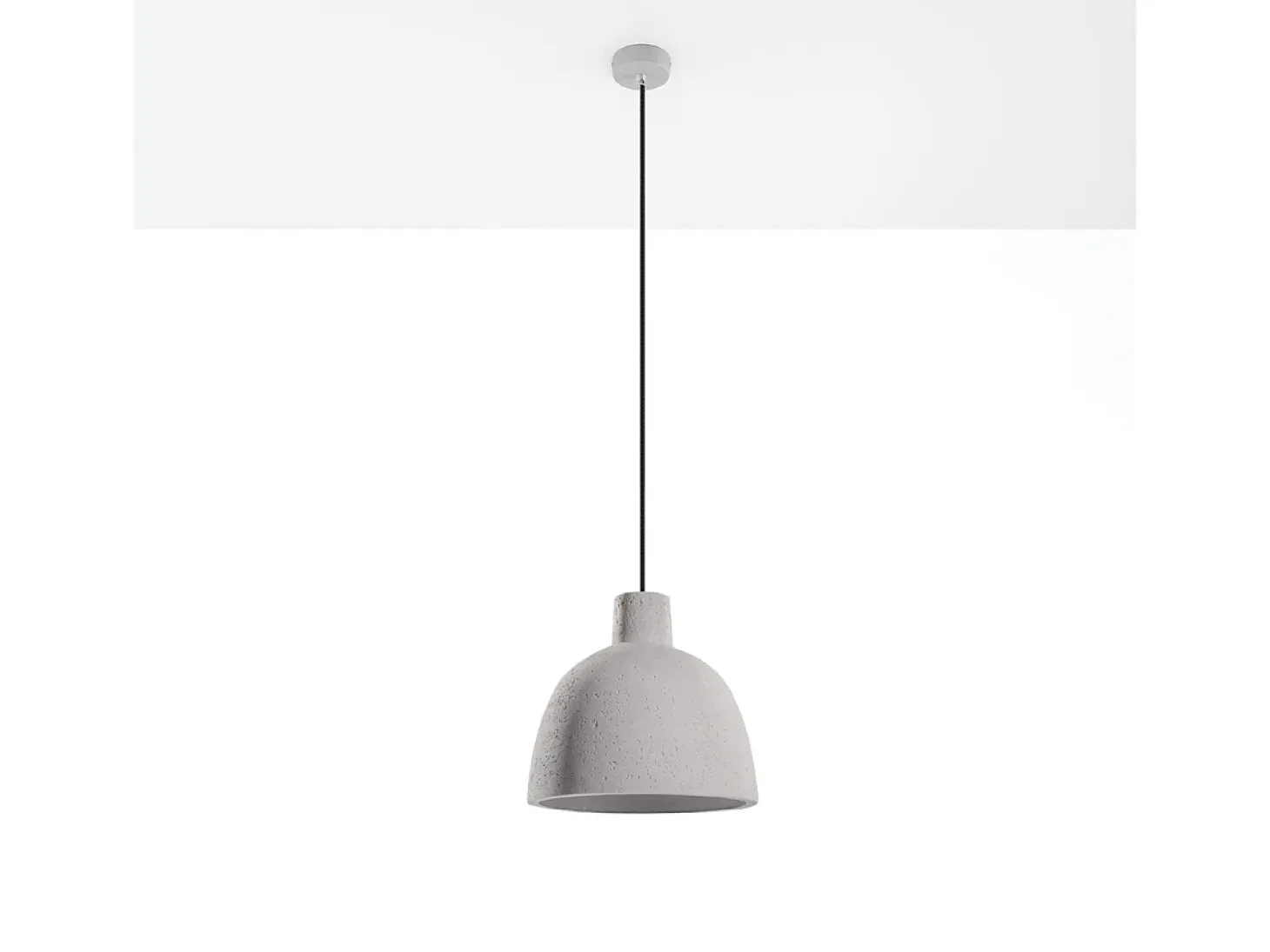 Lámparas colgantes Solyma industrial de concreto - 1 fuentes luminosas 3000K - L.28 x A.128 cm - gris