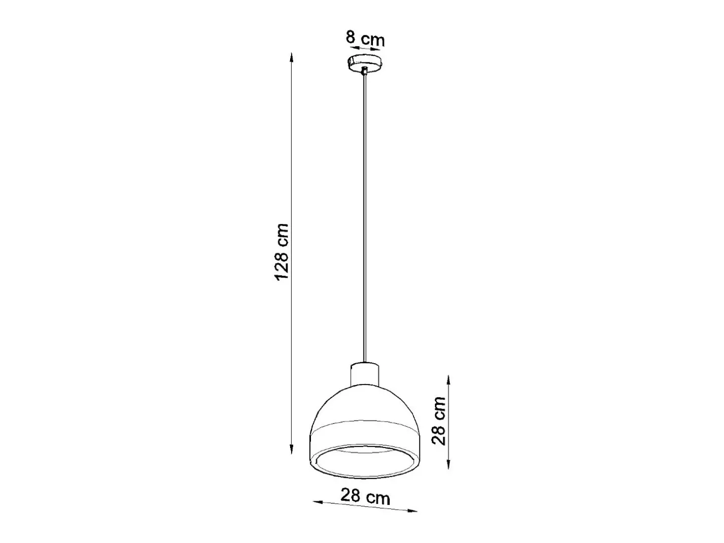Lámparas colgantes Solyma industrial de concreto - 1 fuentes luminosas 3000K - L.28 x A.128 cm - gris