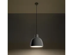Lámparas colgantes Solyma industrial de concreto - 1 fuentes luminosas 4000K - L.28 x A.128 cm - gris