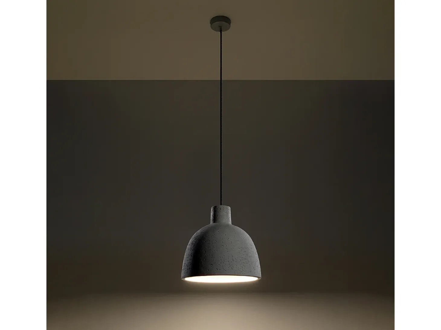 Lámparas colgantes Solyma industrial de concreto - 1 fuentes luminosas 4000K - L.28 x A.128 cm - gris
