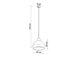 Lámparas colgantes Solyma industrial de concreto - 1 fuentes luminosas 4000K - L.28 x A.128 cm - gris