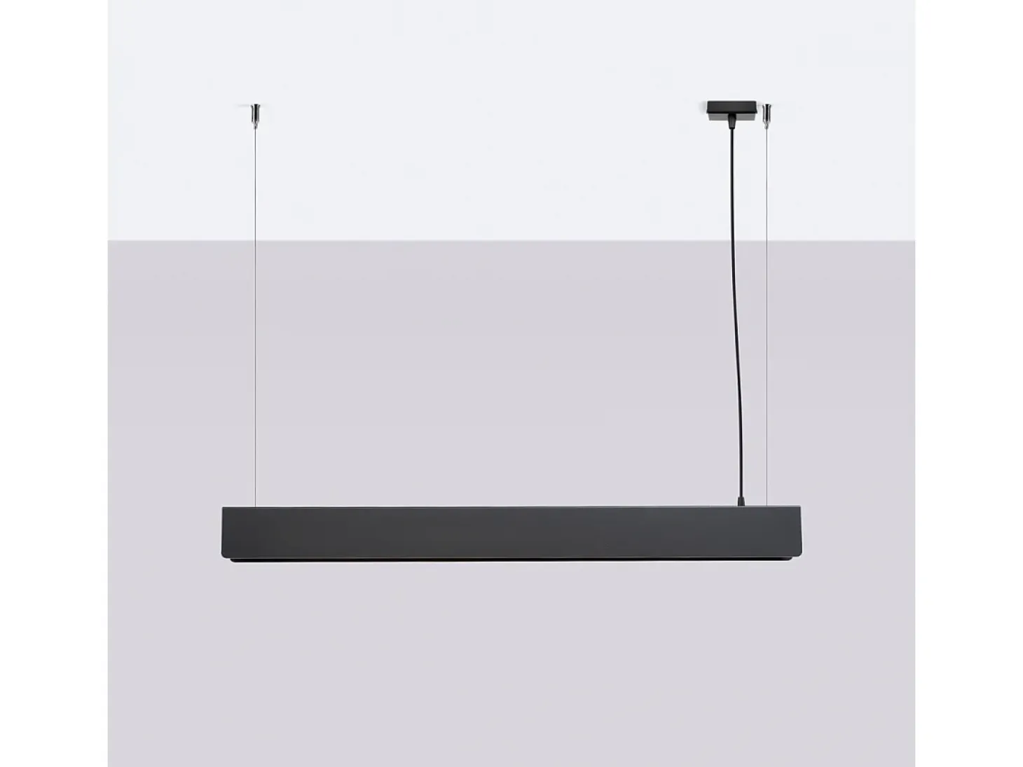Lámparas Colgantes Spark Moderno De Acero - 1 Fuentes Luminosas - L.100 X A.120 Cm - Negro