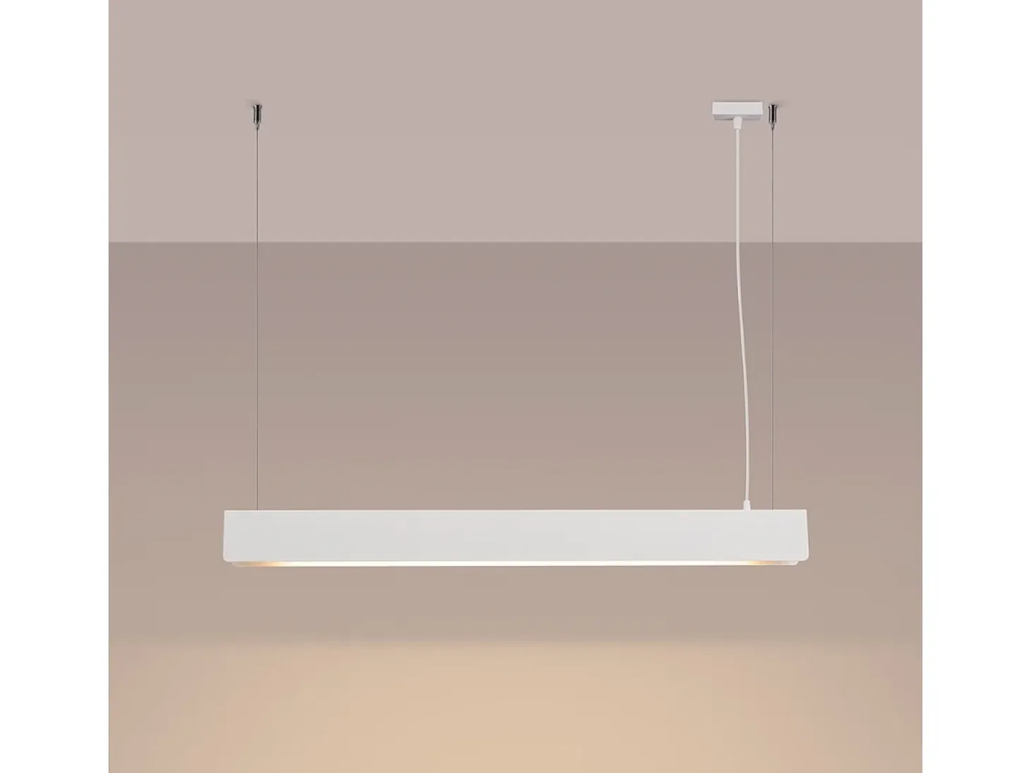Lámparas Colgantes Spark Moderno De Acero - 1 Fuentes Luminosas - L.100 X A.120 Cm - Blanco