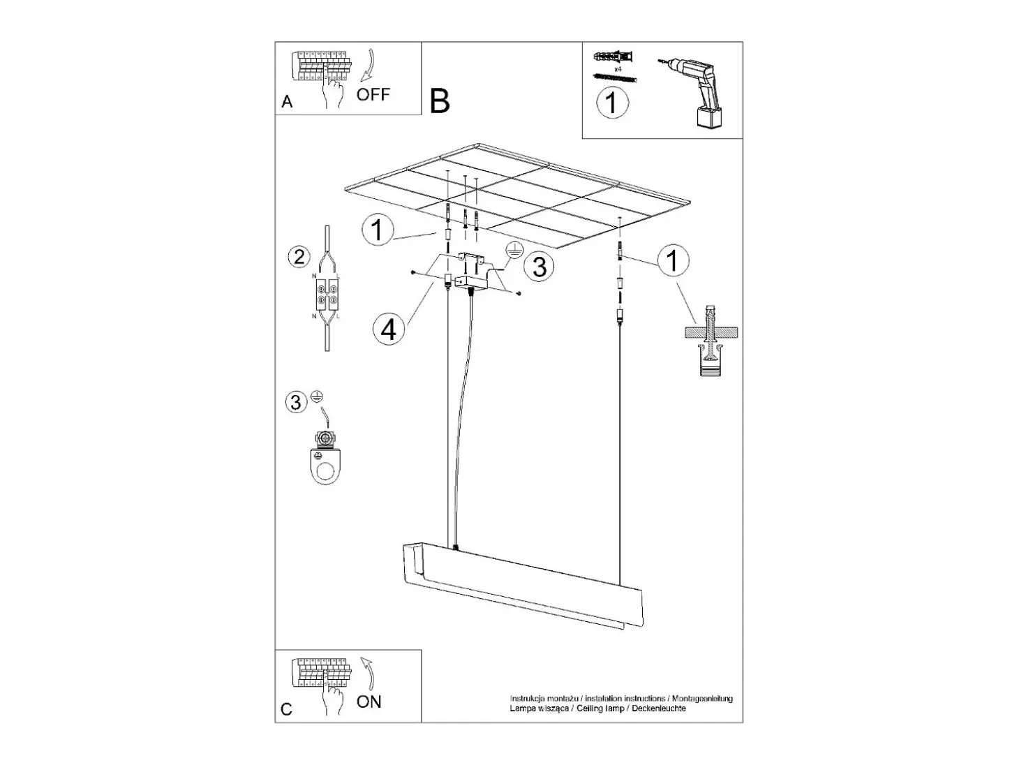 Lámparas Colgantes Spark Moderno De Acero - 1 Fuentes Luminosas - L.100 X A.120 Cm - Blanco