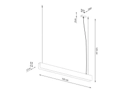 Lámparas Colgantes Spark Moderno De Acero - 1 Fuentes Luminosas - L.100 X A.120 Cm - Blanco