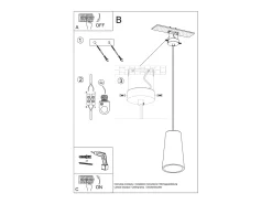Lámparas colgantes Speim moderno de cerámica - 1 fuentes luminosas 3000K - L.16 x A.128 cm - blanco