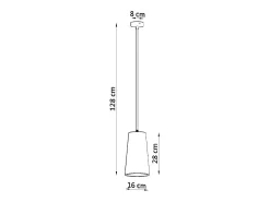 Lámparas colgantes Speim moderno de cerámica - 1 fuentes luminosas 3000K - L.16 x A.128 cm - blanco