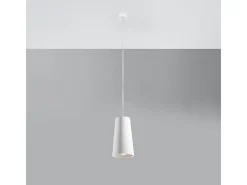 Lámparas colgantes Speim moderno de cerámica - 1 fuentes luminosas 3000K - L.16 x A.128 cm - blanco
