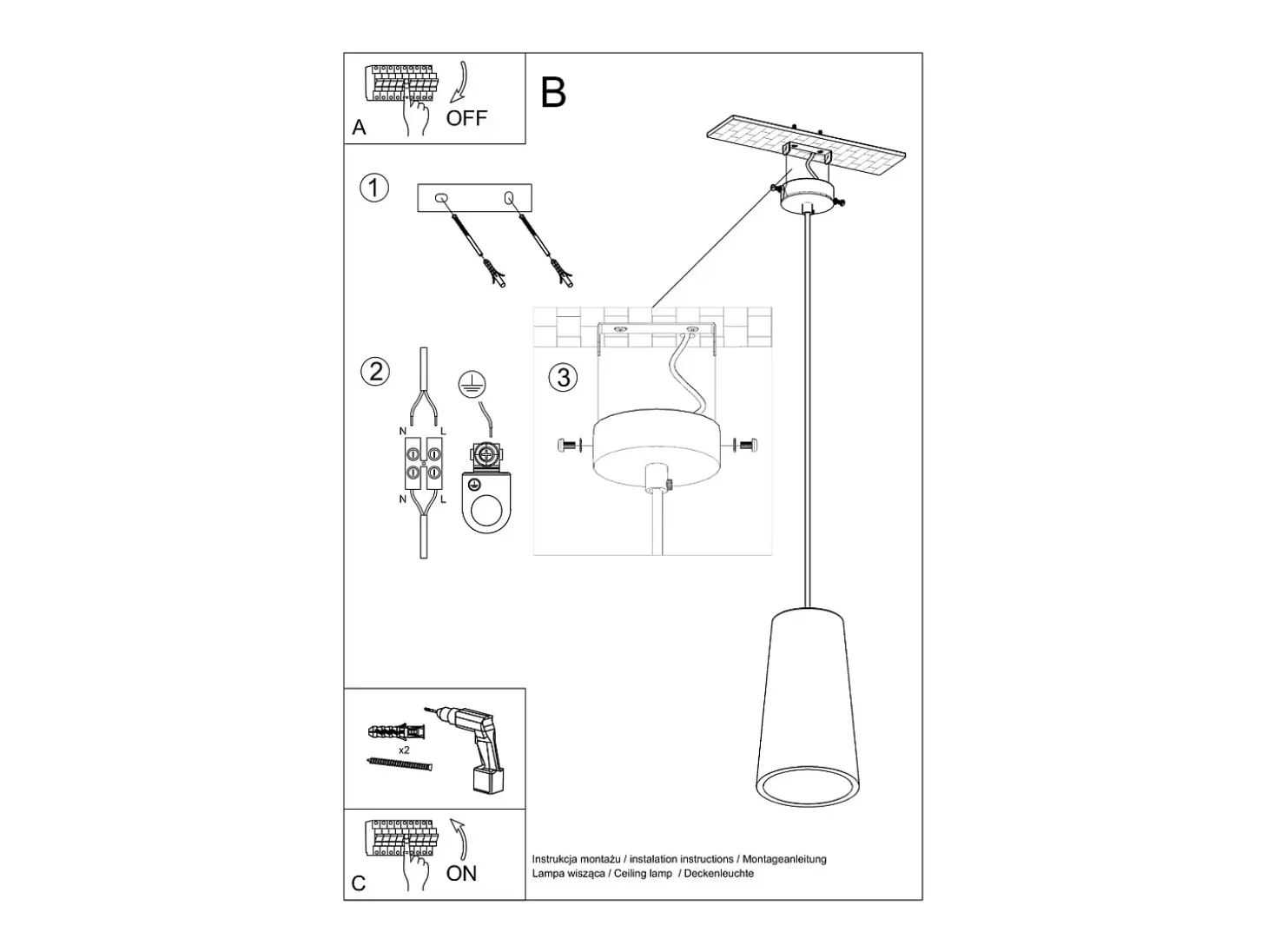 Lámparas colgantes Speim moderno de cerámica - 1 fuentes luminosas 4000K - L.16 x A.128 cm - blanco