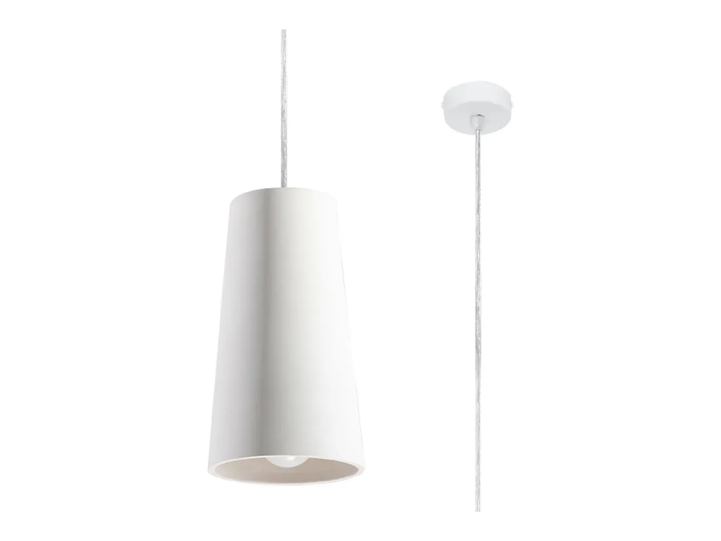 Lámparas colgantes Speim moderno de cerámica - 1 fuentes luminosas 4000K - L.16 x A.128 cm - blanco