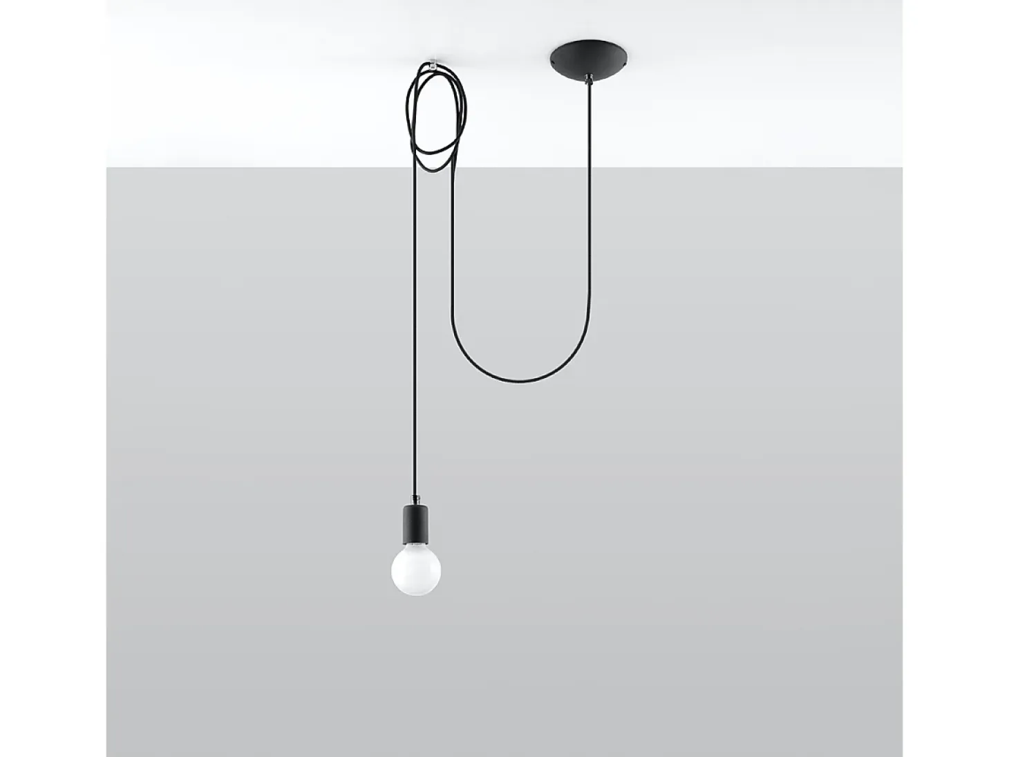 Lámparas colgantes Speis desván de tela/acero - 1 fuentes luminosas 3000K - L.300 x A.150 cm - negro