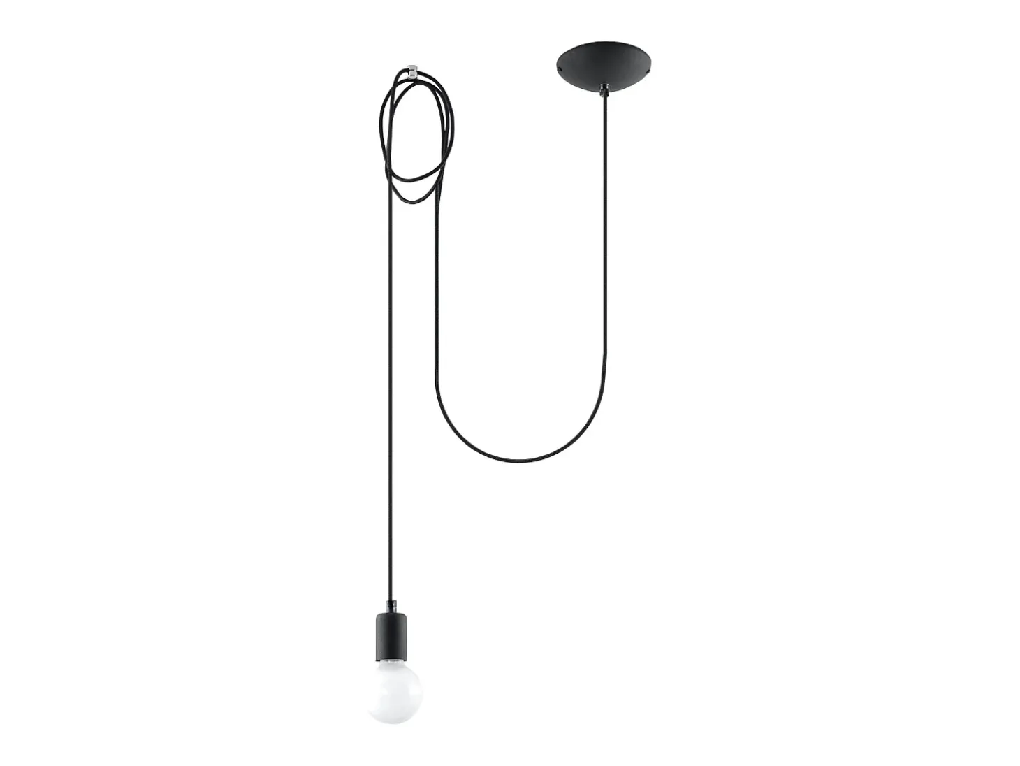 Lámparas colgantes Speis desván de tela/acero - 1 fuentes luminosas 3000K - L.300 x A.150 cm - negro