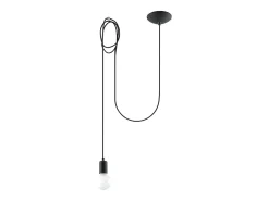 Lámparas colgantes Speis desván de tela/acero - 1 fuentes luminosas 4000K - L.300 x A.150 cm - negro