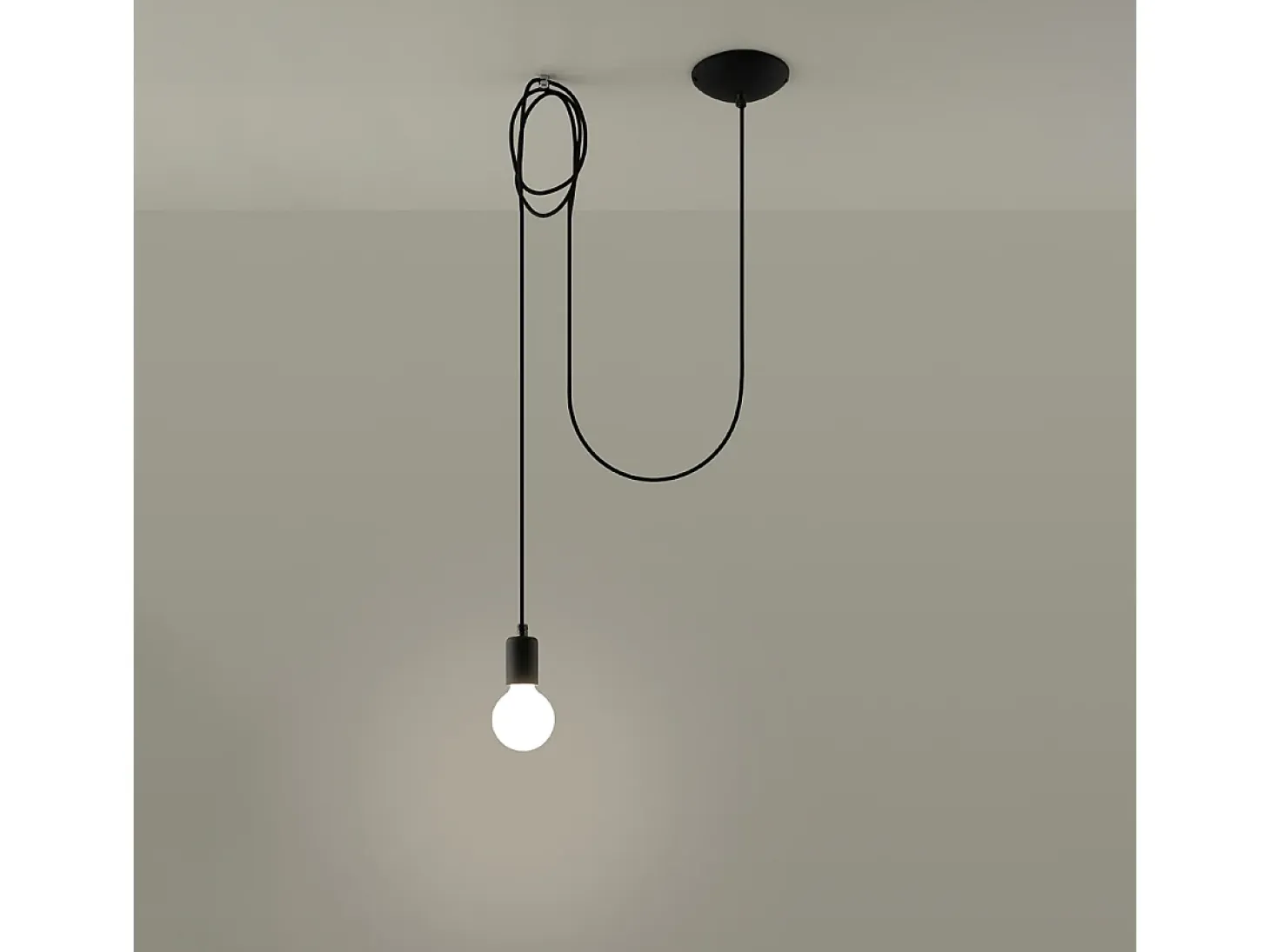 Lámparas colgantes Speis desván de tela/acero - 1 fuentes luminosas 4000K - L.300 x A.150 cm - negro