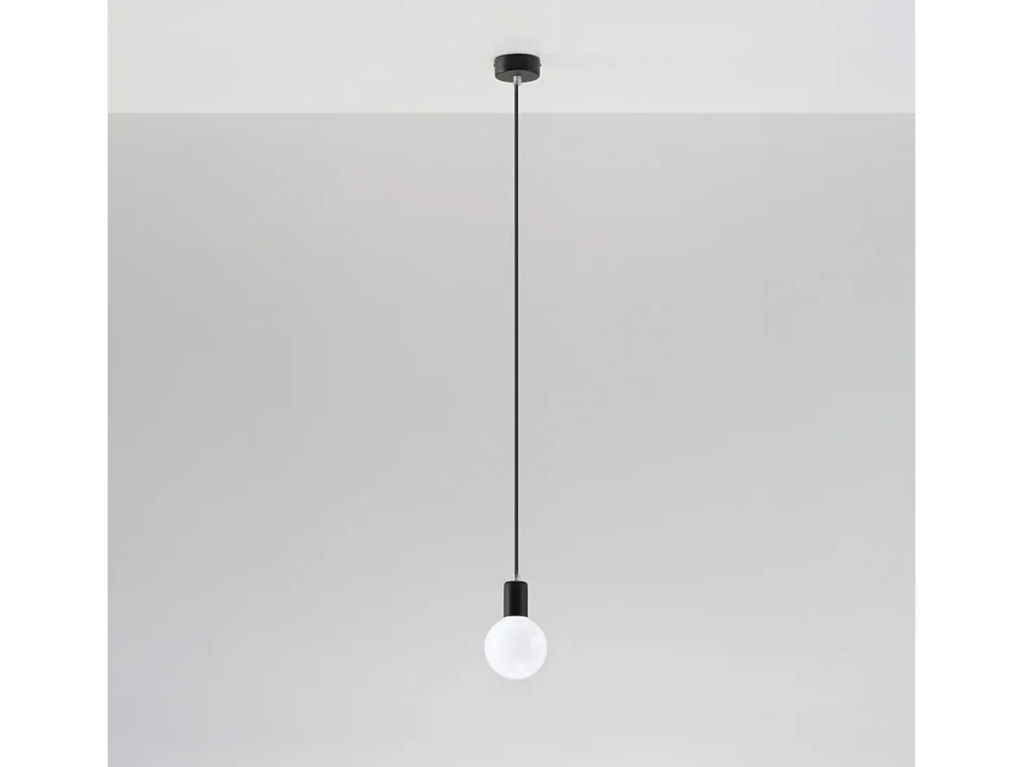 Lámparas colgantes Speis moderno de tela/acero - 1 fuentes luminosas 3000K - L.8 x A.106 cm - negro