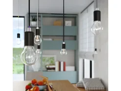 Lámparas colgantes Speis moderno de tela/acero - 1 fuentes luminosas 3000K - L.8 x A.106 cm - negro