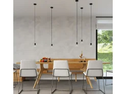Lámparas colgantes Speis moderno de tela/acero - 1 fuentes luminosas 3000K - L.8 x A.106 cm - negro