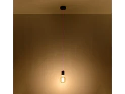 Lámparas colgantes Speis moderno de tela/acero - 1 fuentes luminosas 4000K - L.8 x A.106 cm - negro