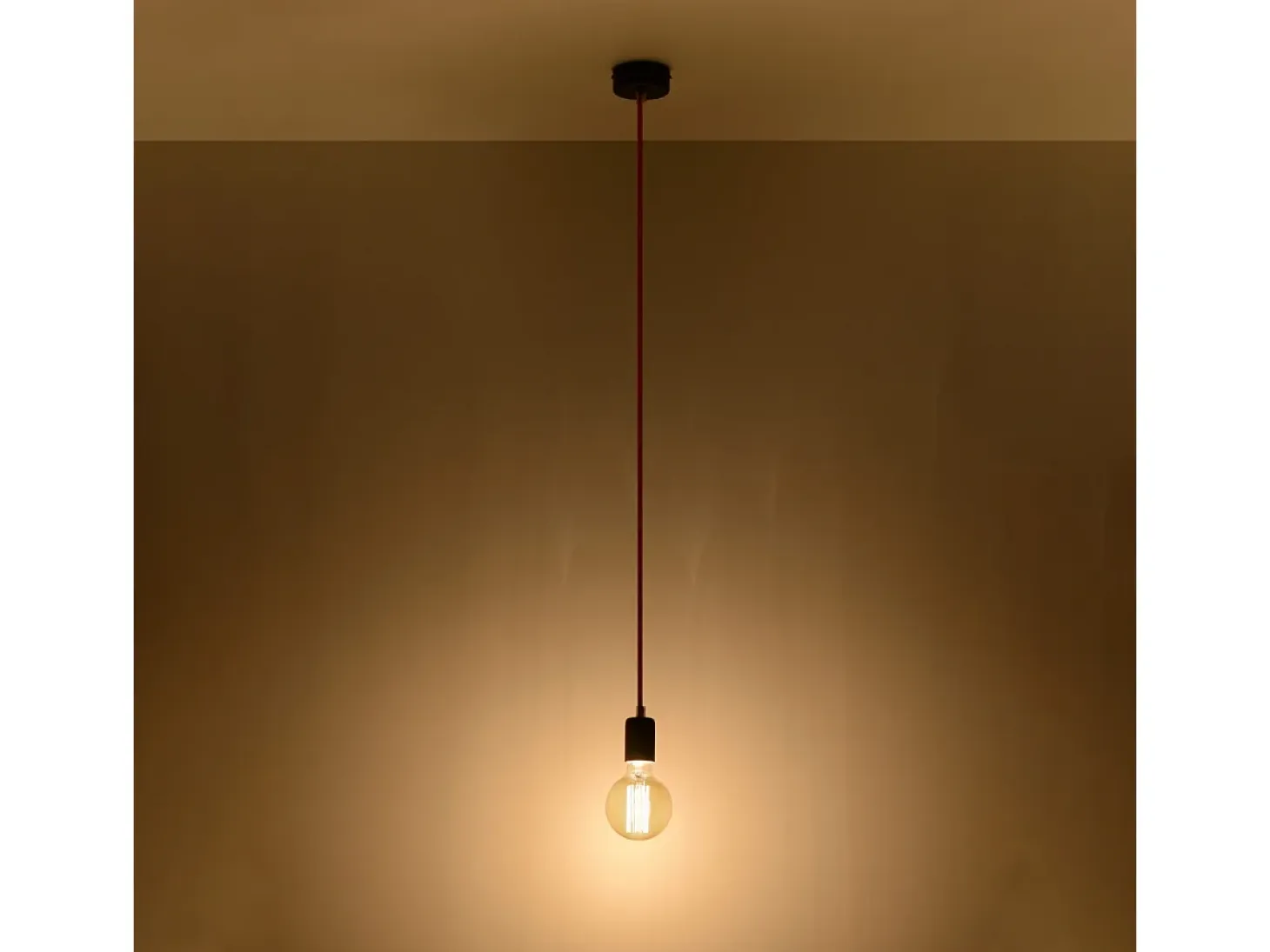 Lámparas colgantes Speis moderno de tela/acero - 1 fuentes luminosas 4000K - L.8 x A.106 cm - negro