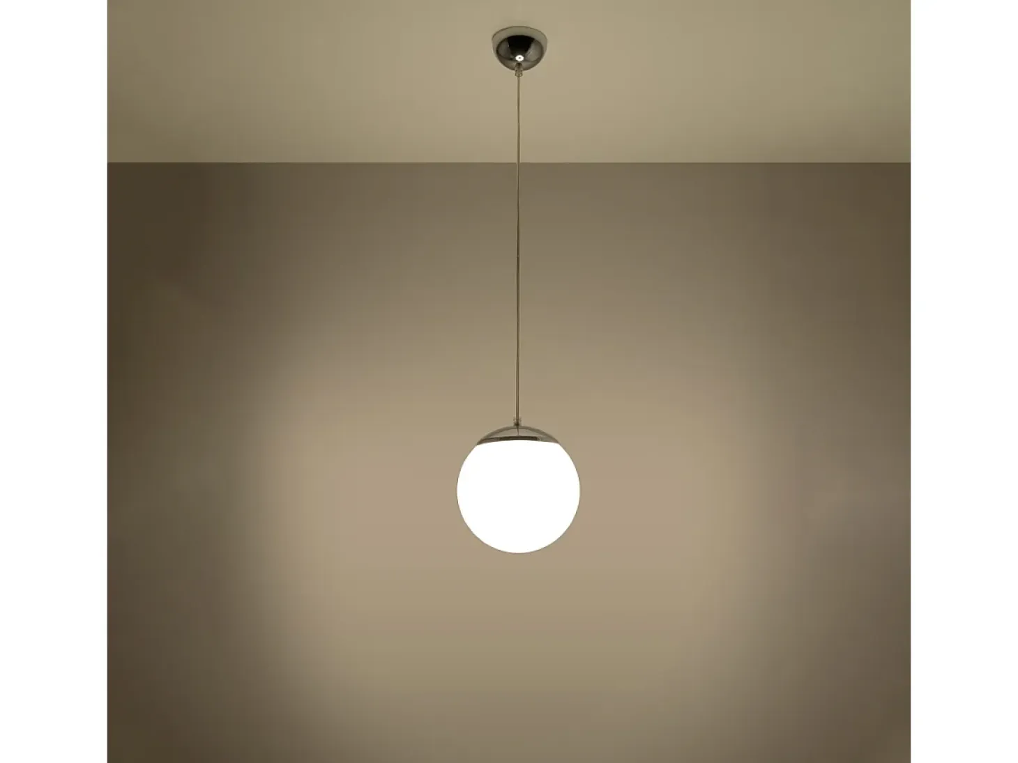 Lámparas colgantes Stera minimalista de acero/vidrio - 1 fuentes luminosas 4000K - L.20 x A.110 cm - blanco/cromo