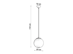 Lámparas colgantes Stera minimalista de acero/vidrio - 1 fuentes luminosas 4000K - L.20 x A.110 cm - Oro blanco