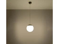 Lámparas colgantes Stera minimalista de acero/vidrio - 1 fuentes luminosas 4000K - L.20 x A.110 cm - Oro blanco