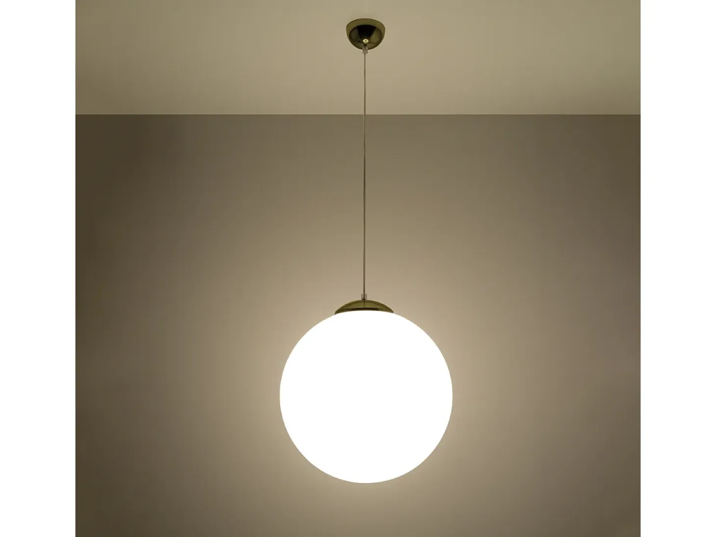 Lámparas colgantes Stera minimalista de acero/vidrio - 1 fuentes luminosas 4000K - L.40 x A.130 cm - Oro blanco
