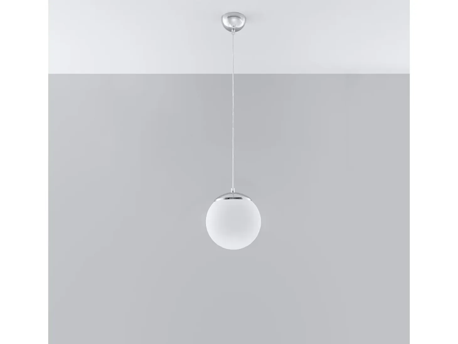 Lámparas colgantes Stera minimalista de acero/vidrio - 1 fuentes luminosas 3000K - L.20 x A.110 cm - blanco/cromo