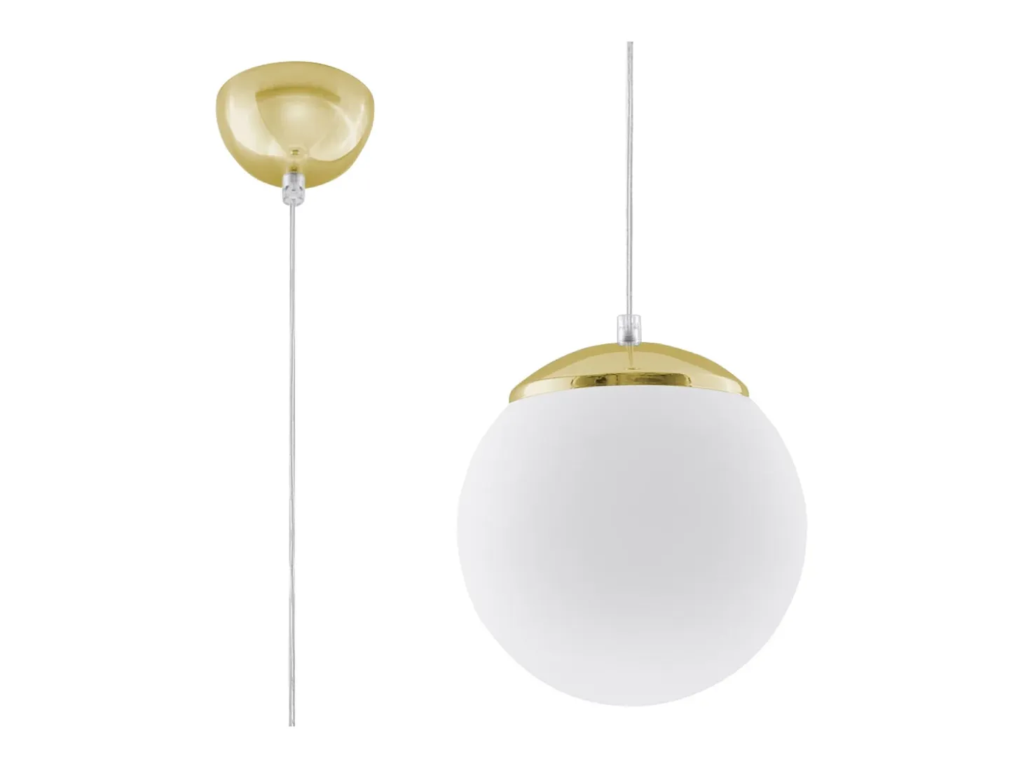 Lámparas colgantes Stera minimalista de acero/vidrio - 1 fuentes luminosas 3000K - L.20 x A.110 cm - Oro blanco