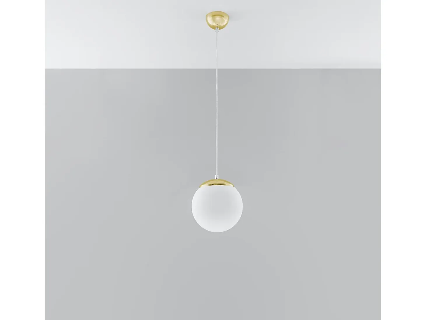 Lámparas colgantes Stera minimalista de acero/vidrio - 1 fuentes luminosas 3000K - L.20 x A.110 cm - Oro blanco