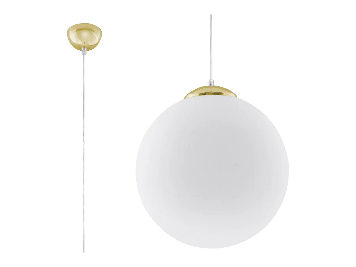 Lámparas colgantes Stera minimalista de acero/vidrio - 1 fuentes luminosas 3000K - L.40 x A.130 cm - Oro blanco