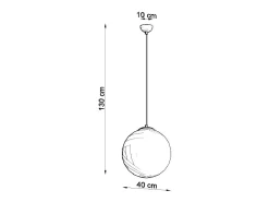 Lámparas colgantes Stera minimalista de acero/vidrio - 1 fuentes luminosas 3000K - L.40 x A.130 cm - Oro blanco