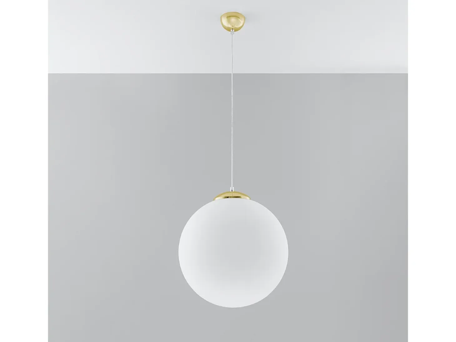 Lámparas colgantes Stera minimalista de acero/vidrio - 1 fuentes luminosas 3000K - L.40 x A.130 cm - Oro blanco
