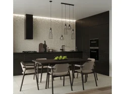 Lámparas Colgantes Suba Industrial De Acero - 4 Fuentes Luminosas - L.58 X A.120 Cm - Negro