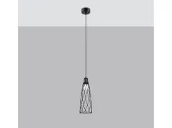 Lámparas Colgantes Suba Industrial De Acero - 1 Fuentes Luminosas - L.12 X A.139 Cm - Negro