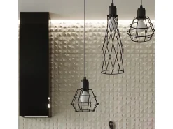Lámparas Colgantes Suba Industrial De Acero - 1 Fuentes Luminosas - L.12 X A.139 Cm - Negro