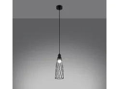 Lámparas Colgantes Suba Industrial De Acero - 1 Fuentes Luminosas - L.12 X A.139 Cm - Negro