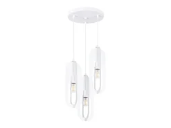 Lámparas colgantes Synexus moderno de acero - 3 fuentes luminosas 4000K - L.43 x A.130 cm - blanco