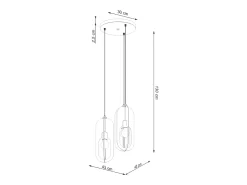 Lámparas colgantes Synexus moderno de acero - 3 fuentes luminosas 3000K - L.43 x A.130 cm - blanco