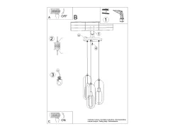 Lámparas colgantes Synexus moderno de acero - 3 fuentes luminosas 3000K - L.43 x A.130 cm - blanco