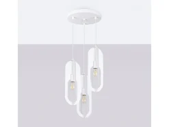 Lámparas colgantes Synexus moderno de acero - 3 fuentes luminosas 3000K - L.43 x A.130 cm - blanco