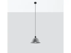 Lámparas colgantes Tikolito industrial de concreto - 1 fuentes luminosas 3000K - L.30 x A.120 cm - gris