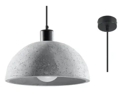 Lámparas colgantes Tikolito industrial de concreto - 1 fuentes luminosas 4000K - L.30 x A.120 cm - gris