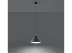 Lámparas colgantes Tikolito industrial de concreto - 1 fuentes luminosas 4000K - L.30 x A.120 cm - gris
