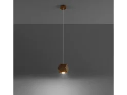 Lámparas colgantes Timberix escandinavo de madera - 1 fuentes luminosas 4000K - L.12 x A.120 cm - madera natural
